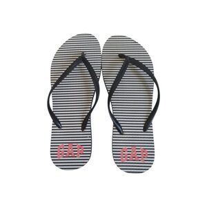 GAP Black and White Striped Flips Flops Women's Size 9-10 Free with Purchase